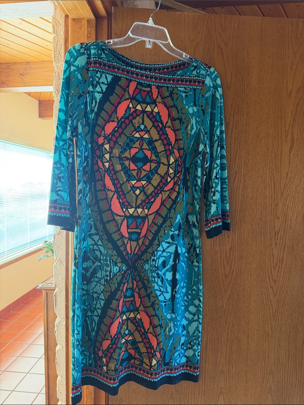 Beige by eci Teal Multi-Print Midi Dress